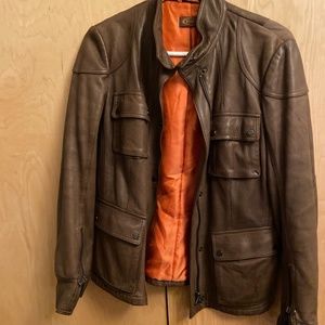 Leather biker jacket